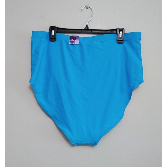 Forever 21+ Blue High Waisted Bikini Bottoms US Size 3X Nylon Blend NEW - Picture 3 of 3